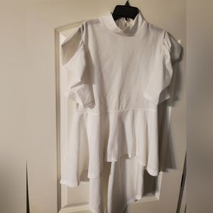 Wo Wo Ladies white hi lo top